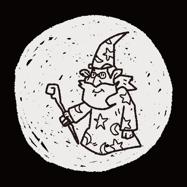 wizard doodle - Vector, afbeelding