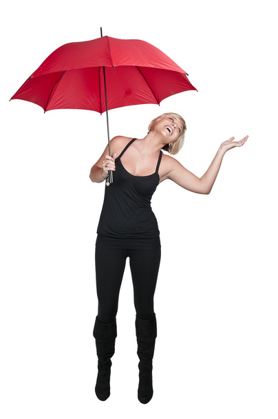 žena hospodářství deštník - Fotografie, Obrázek