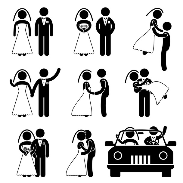 Wedding Bride Bridegroom Married Marry Marriage - Vector, Image