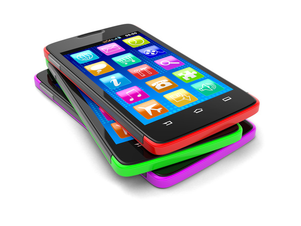 Touchscreen smartphones (clipping path included) - Photo, Image