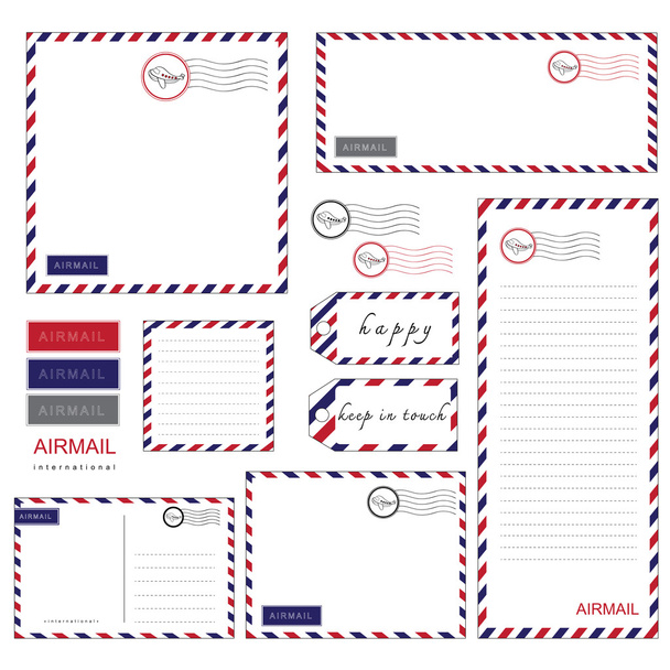 Airmail Stationery set - Vector, Image