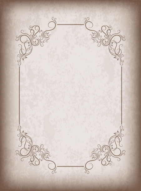 frame on aged paper with dark edges - Vector, Image