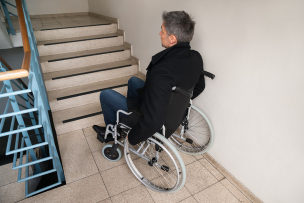 Disabled Man On Wheelchair - Fotografie, Obrázek