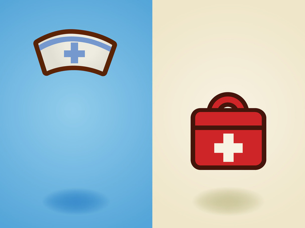 Rescate, médico, atención médica, apoyo, icono de voluntariado en piso
 - Vector, imagen