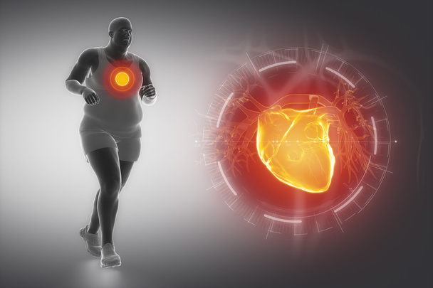 Obesity, sport and heart - Photo, Image