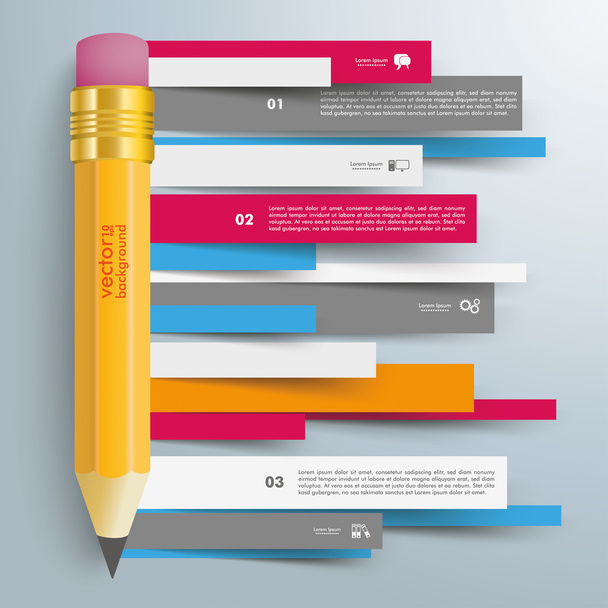 Lignes de papier coloré avec crayon
 - Vecteur, image