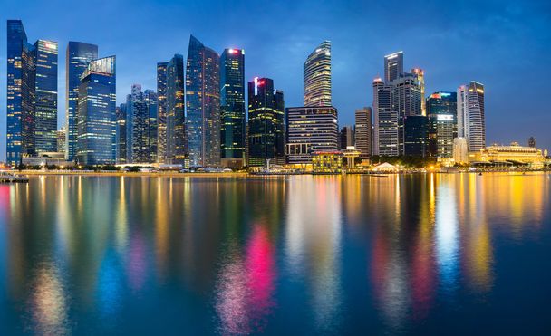 Панорама перегляд Сінгапур marina bay бізнес-центру - Фото, зображення