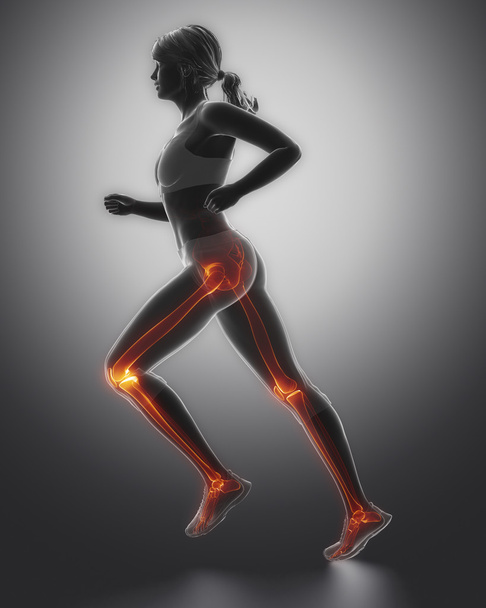 Jogging femme avec l'anatomie des jambes
 - Photo, image