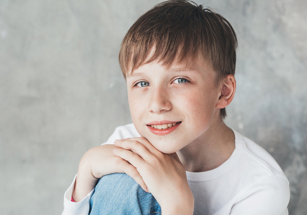portrait of young boy in casual clothes - Fotoğraf, Görsel
