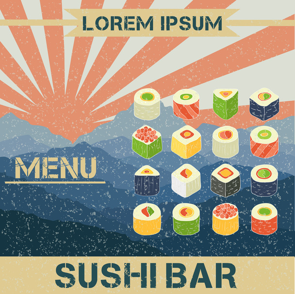 Menù di sushi - Vettoriali, immagini