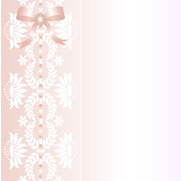  lace with bow - Vector, Image