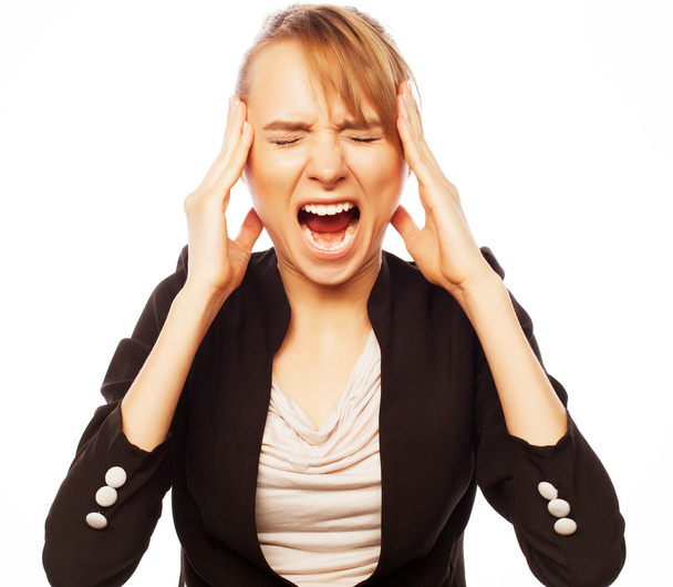 angry screaming businesswoman - Foto, afbeelding