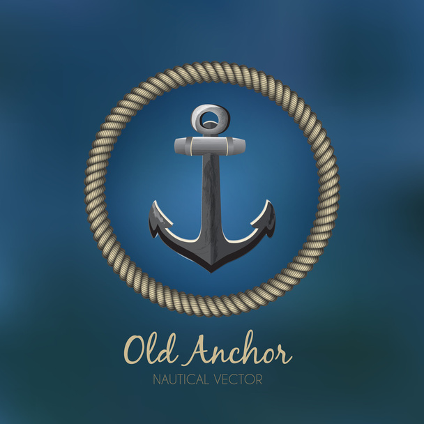 Anchor & Rope sailing badge, label or logo. - Vector, Image