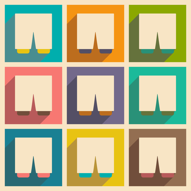 Flat with shadow concept and mobile application shorts - Vector, Image