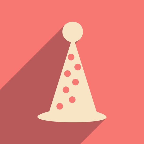 Piso con icono de sombra y sombrero de fiesta applacation móvil
 - Vector, imagen