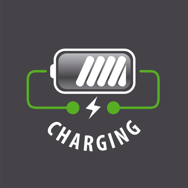 vector logo battery charger and lightning - Vector, Image