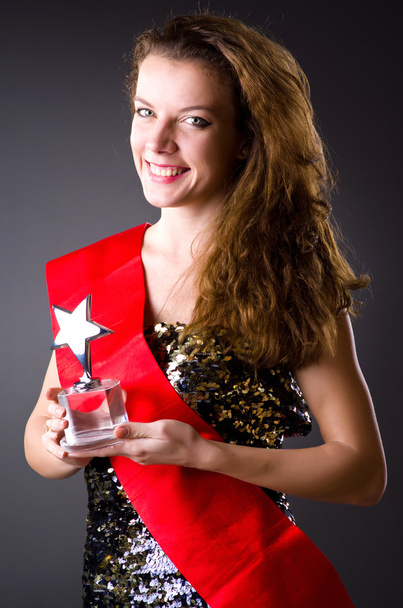 Woman winning the beauty contest - Фото, изображение