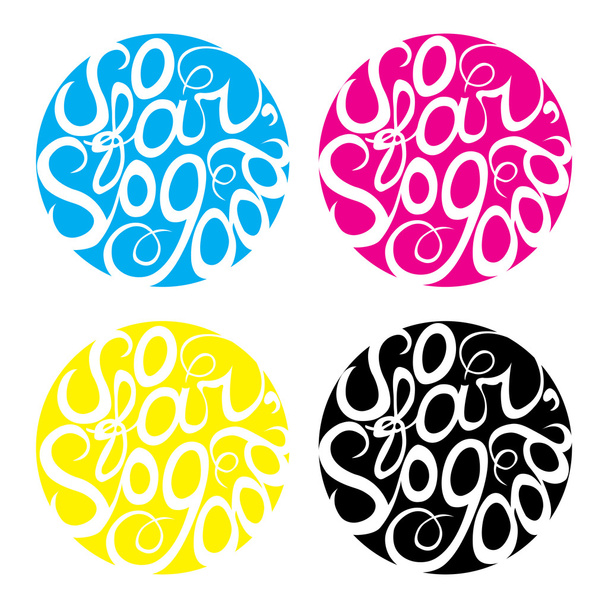 Lettering element in four colors - Vector, Image