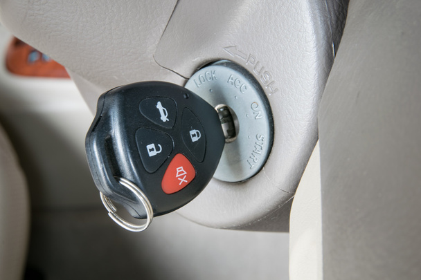 Car keys in ignition (start the car) - Photo, Image