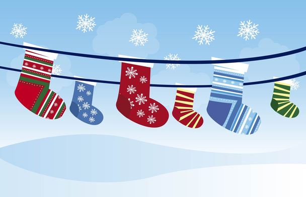 Christmas stockings - Vector, Image