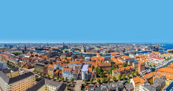 panorama view of Copenhagen in Denmark - Fotoğraf, Görsel