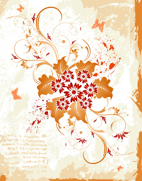 Abstract floral frame - Vector, imagen
