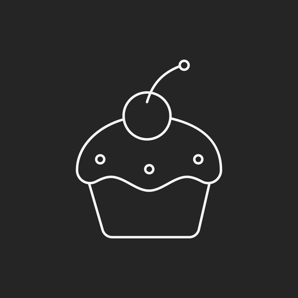 cupcake line icon - Vecteur, image