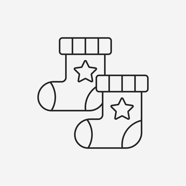 baby socks line icon - Wektor, obraz