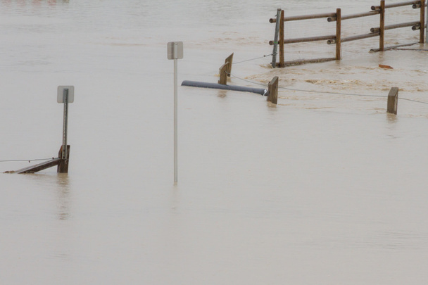 Flood Water Surrounding Sign - Photo, Image