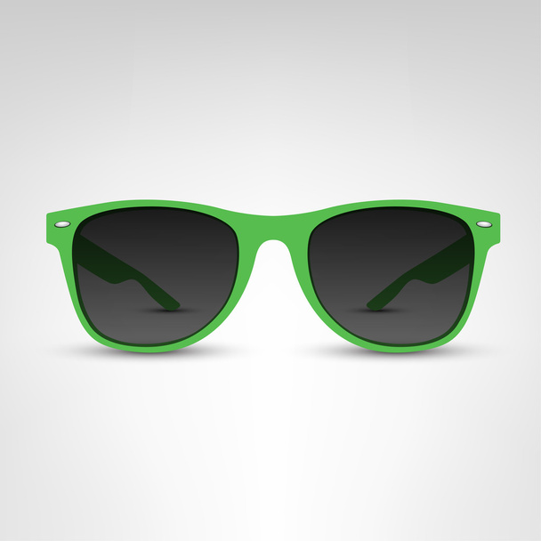 grüne Sonnenbrille auf weißem Grund - Vektor, Bild