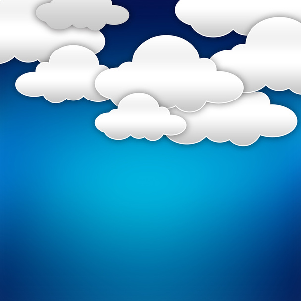 Χαρτί σύννεφα πάνω από το μπλε - Φωτογραφία, εικόνα