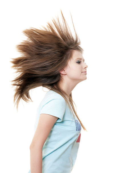 Girl with raised in top hair - Foto, Imagem