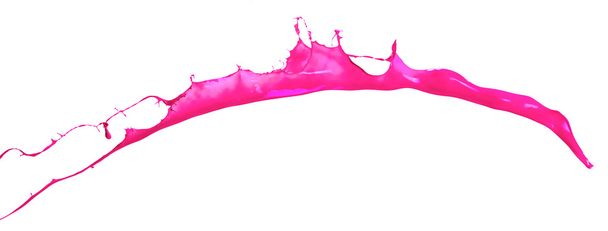 Pink paint splashing isolated on white background - Foto, afbeelding
