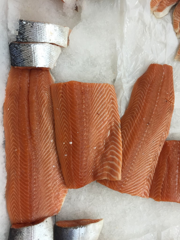 Kırmızı balık somon fileto - Fotoğraf, Görsel