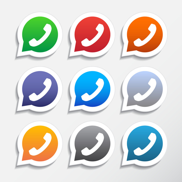 telefoon icons set - Vector, afbeelding