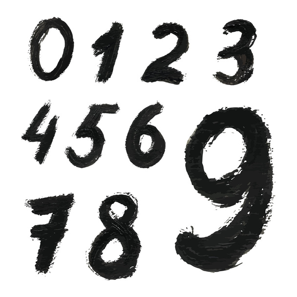 Чёрные рукописные числа
 - Вектор,изображение