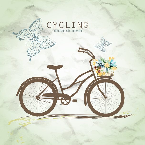 ρετρό ποδήλατο - Διάνυσμα, εικόνα