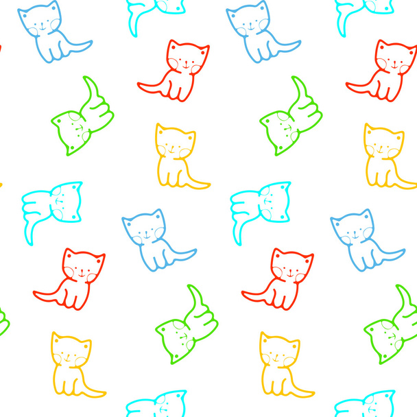 Kleurrijke cartoon kittens - Vector, afbeelding