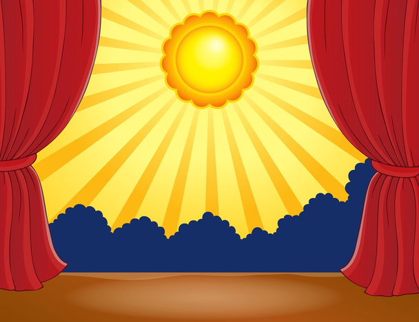 Stage with abstract sun 1 - Διάνυσμα, εικόνα