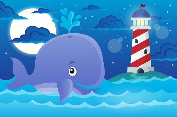 Whale theme image 2 - Vector, imagen