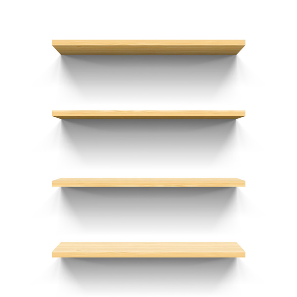 Horizontal wooden Shelves - Vector, Image