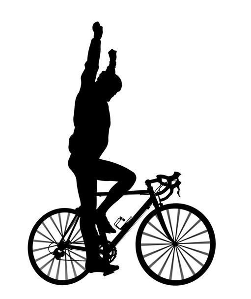 Silhouette di un ciclista su una bici da strada
 - Foto, immagini