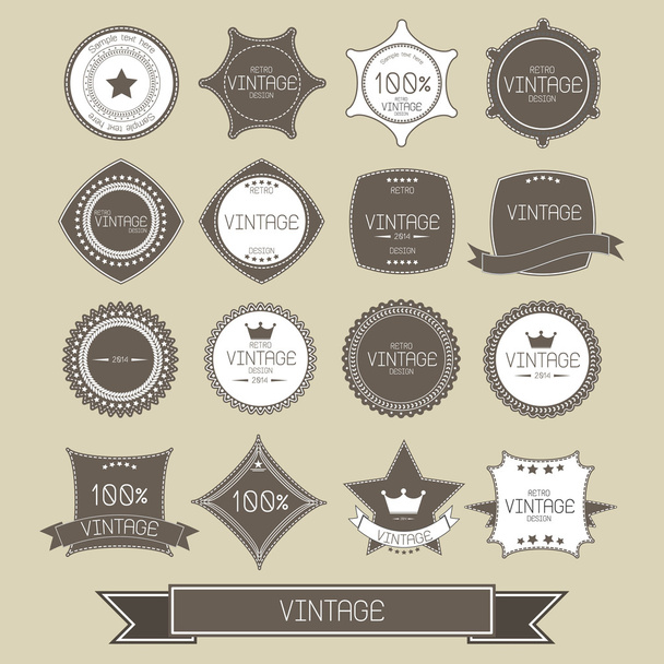 Set of blank retro vintage badges and labels - Photo, Image