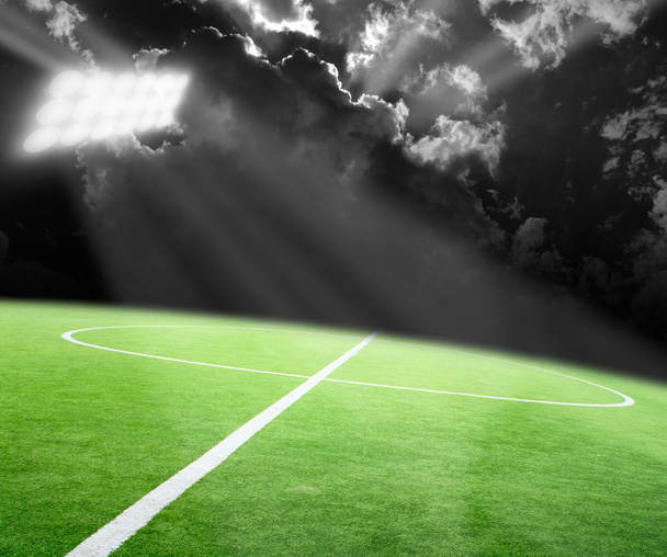 Voetbalstadion in verlichting - Foto, afbeelding