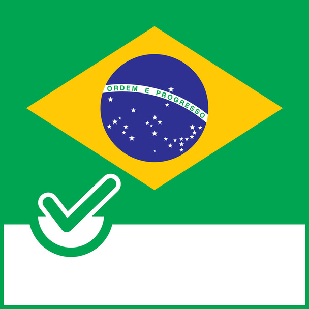 Voting symbol Brazil flag - Vector, Image