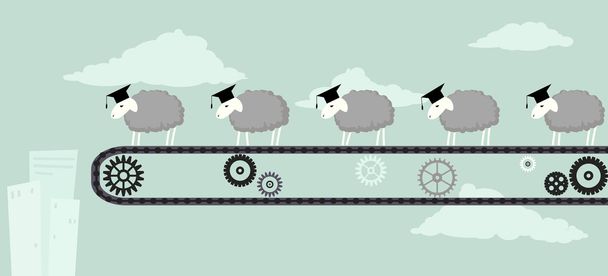 Educated sheep - Vector, Image