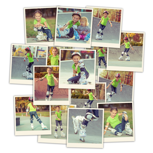 collage chica en patines
 - Foto, Imagen