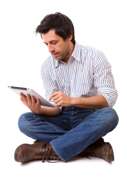 man working with a tablet computer - Fotó, kép