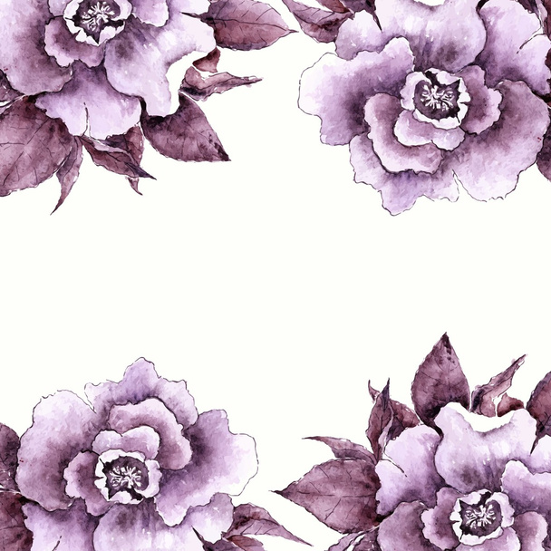Watercolor floral background - Vecteur, image
