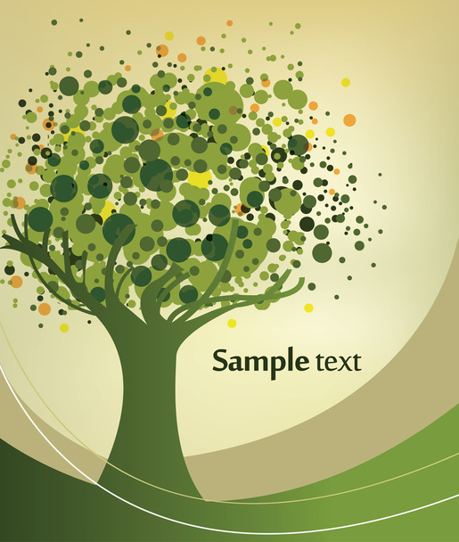 Abstract green tree illustration - Вектор, зображення